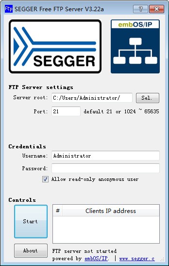 SEGGER free FTP Server