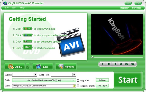 iOrgSoft DVD to AVI Converter(光盘转换工具)